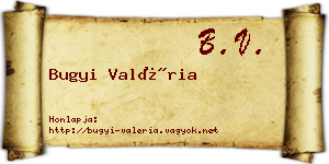 Bugyi Valéria névjegykártya