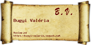 Bugyi Valéria névjegykártya